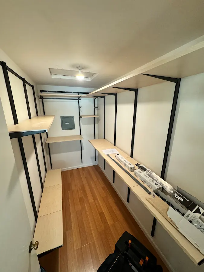 Closet shelves and storage installation by Family Builder
