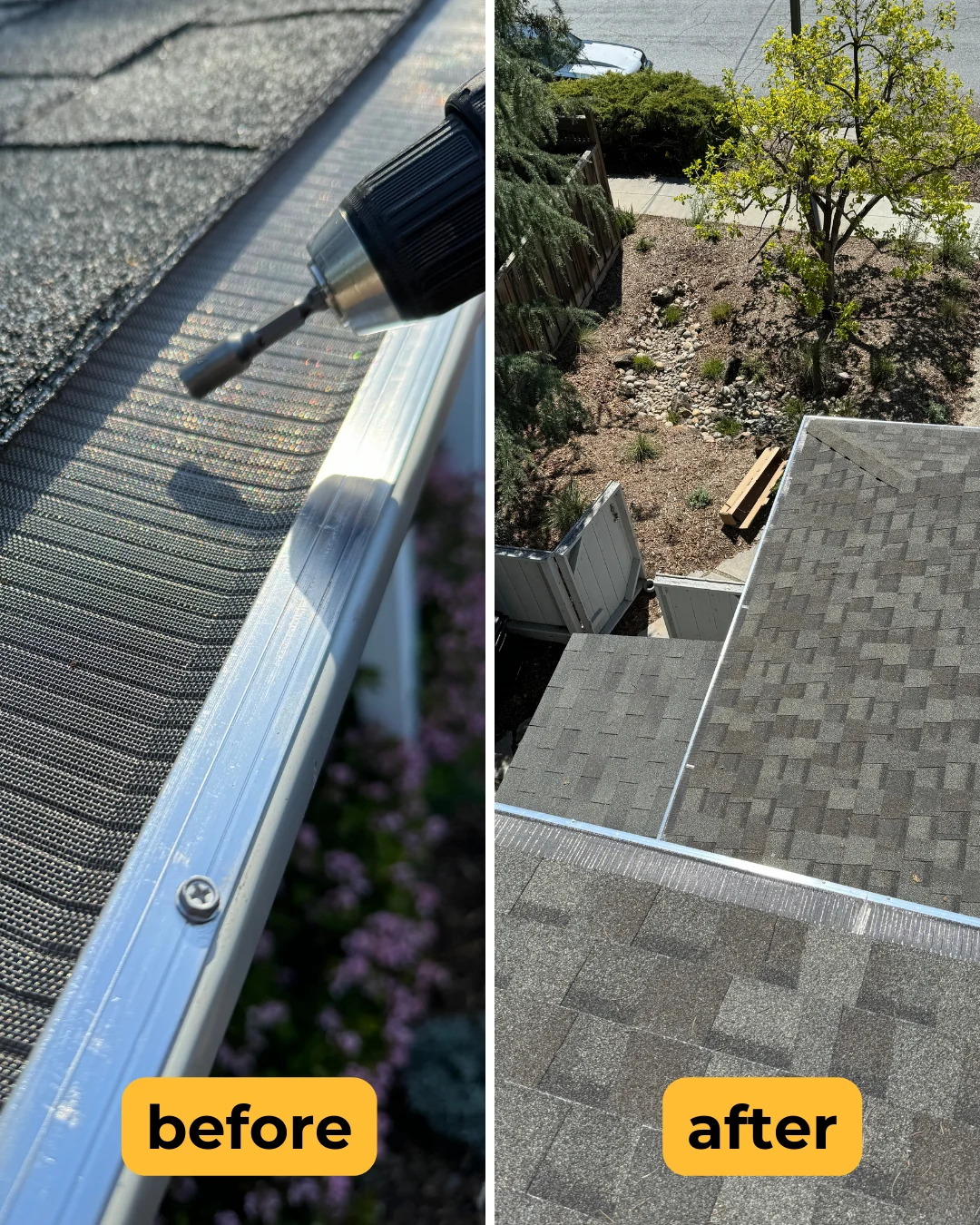 Before and after exterior deck repair