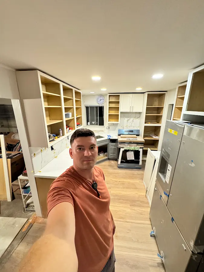 Ivan on site during a Family Builder kitchen remodel